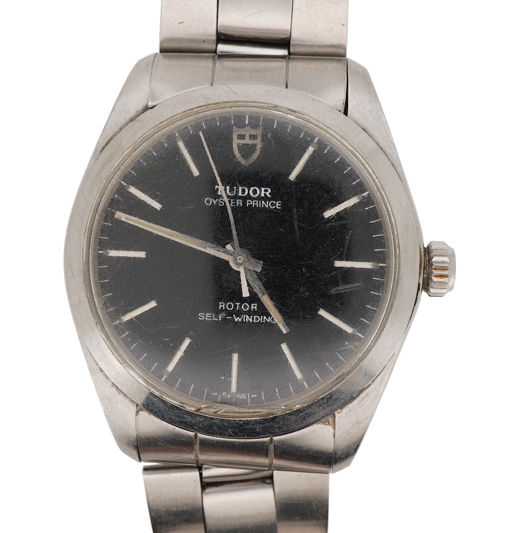 A gentleman's mid 1980's stainless steel Tudor Oyster Prince self-winding rotor wrist watch, on a stainless steel Tudor bracelet